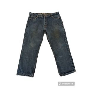 Smiths Mens Blue Workwear Denim Jeans Size 40x28 Fleece Lined Denim Jeans